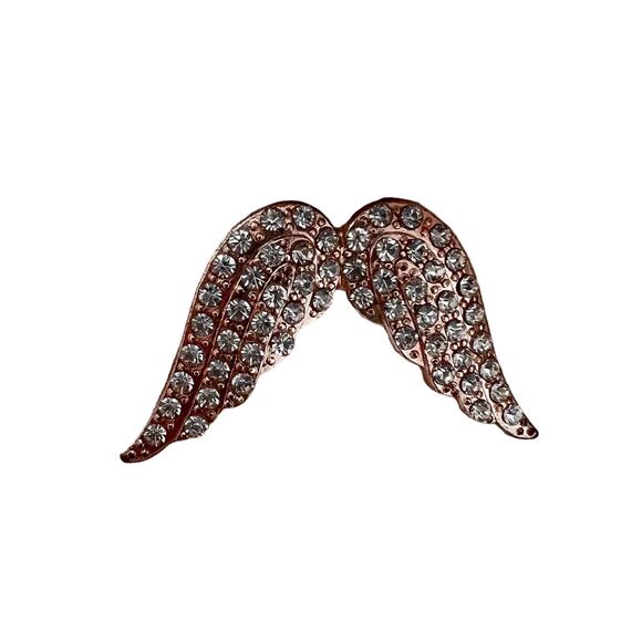 Victoria’s Secret Rare Bling Rose Gold Angel Wings Brooch Pin - Picture 2 of 4
